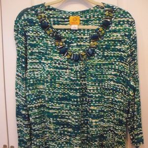 Ruby Rd green/teal blouse